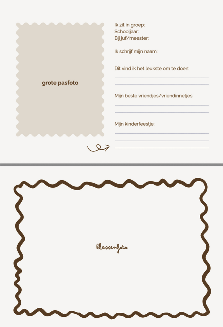 Schoolfotoboek linnen hazel