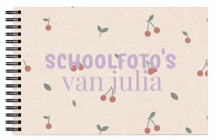 Schoolfotoboek linnen cherry