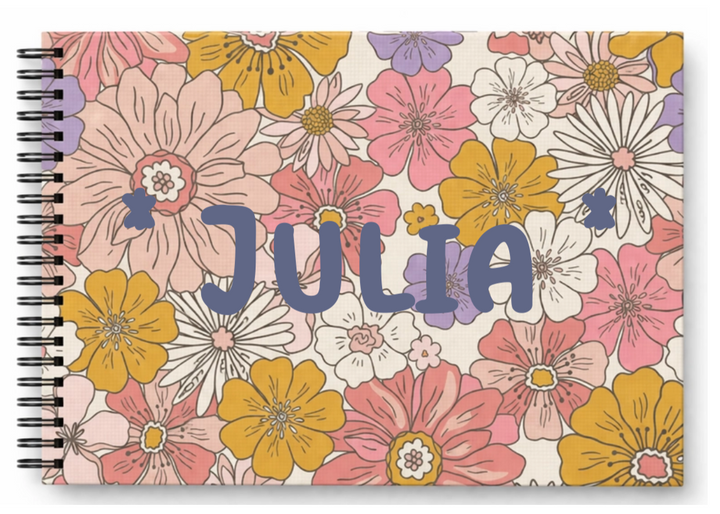 Schoolfotoboek linnen floral