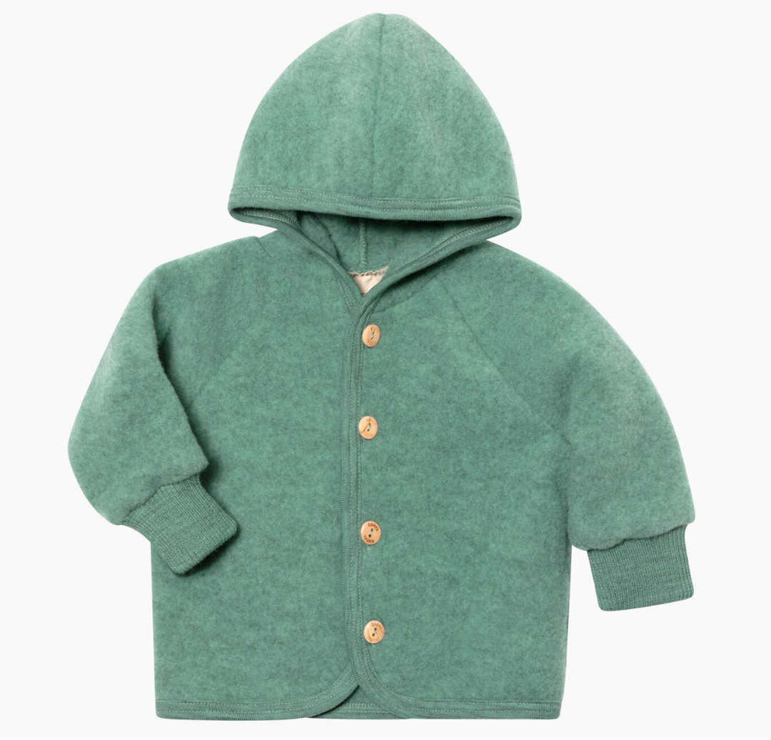 Jasje 100% wol-fleece — jade melange