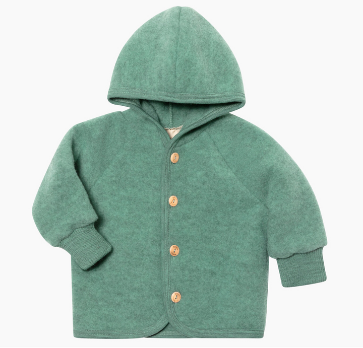 Jasje 100% wol-fleece — jade melange