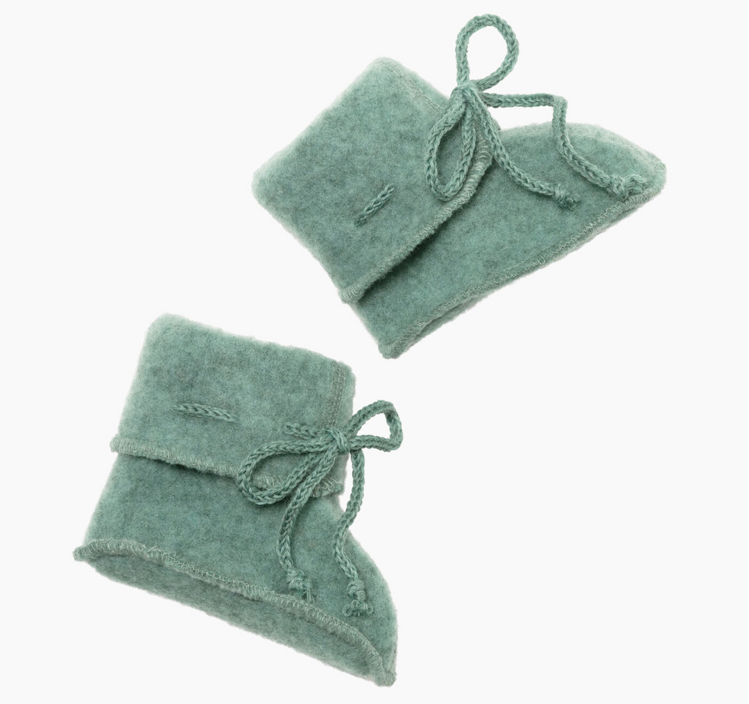 Wollen slofjes jade melange