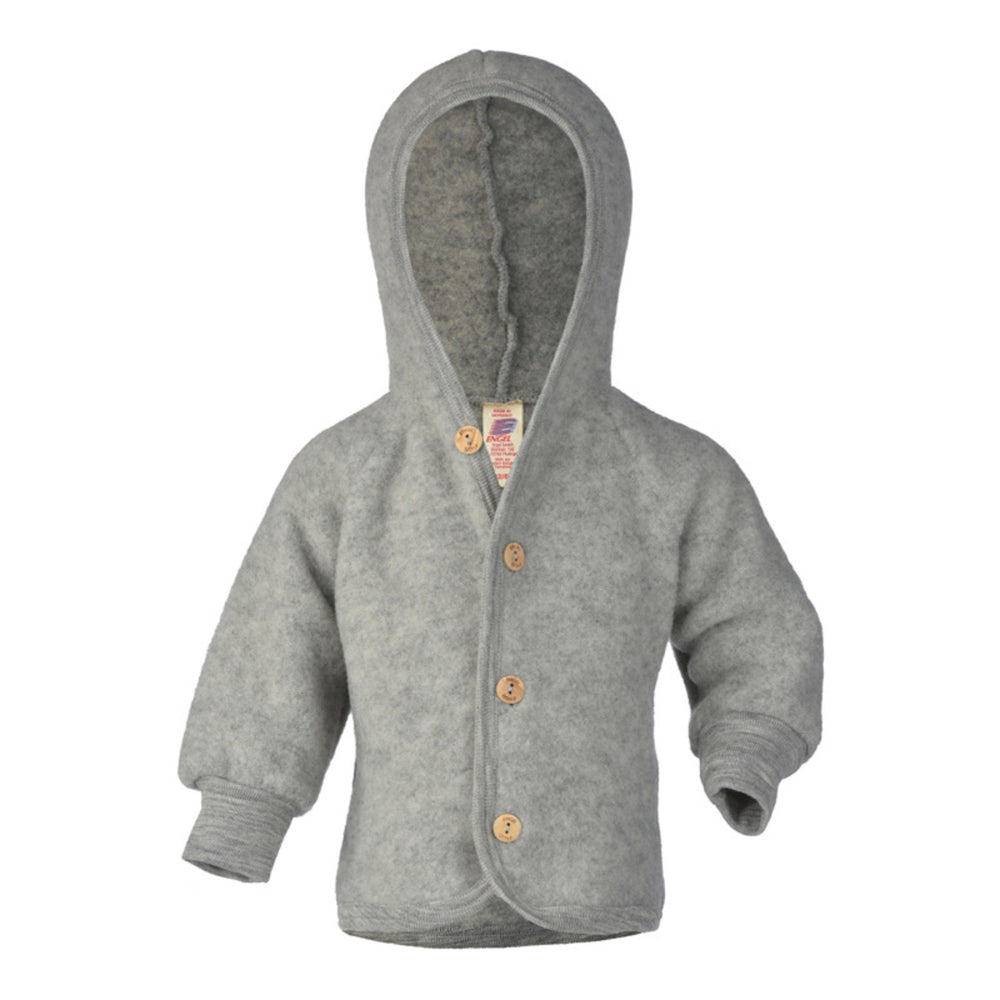 Jasje 100% wol-fleece — light grey melange - Kidooz