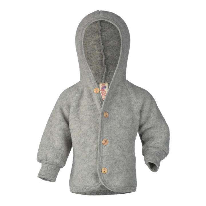 Jasje 100% wol-fleece — light grey melange - Kidooz