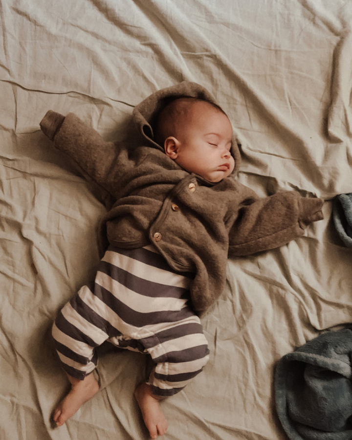 Jasje 100% wol-fleece — reed melange - Kidooz