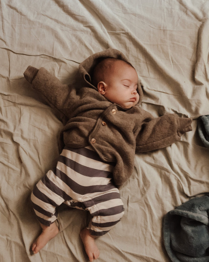 Jasje 100% wol-fleece — light grey melange - Kidooz