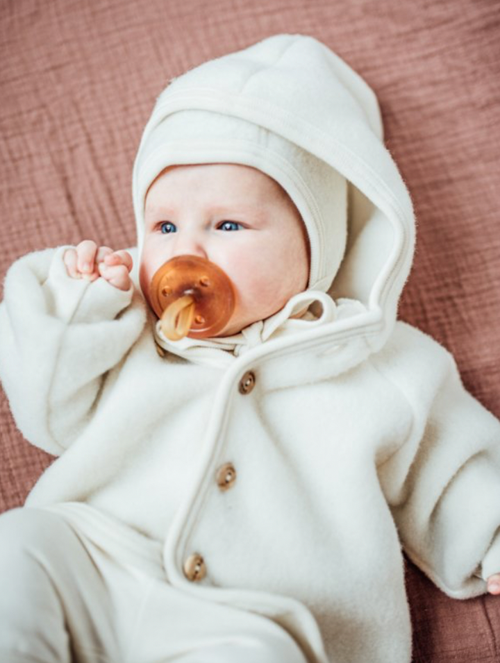 Jasje 100% wol-fleece — light grey melange - Kidooz