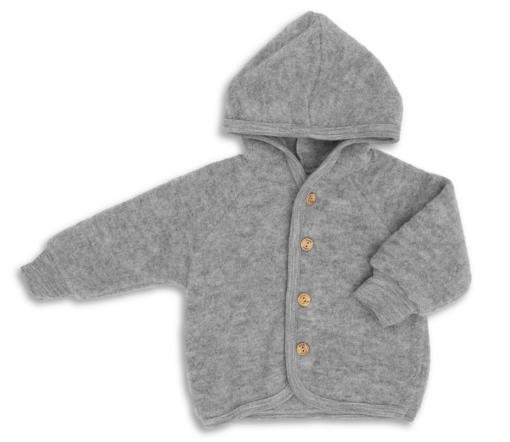 Jasje 100% wol-fleece — light grey melange - Kidooz